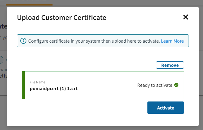 Activate Certificate