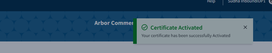Certificate successfully activated