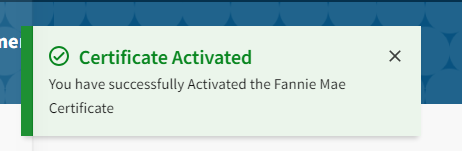 Certificate Activated